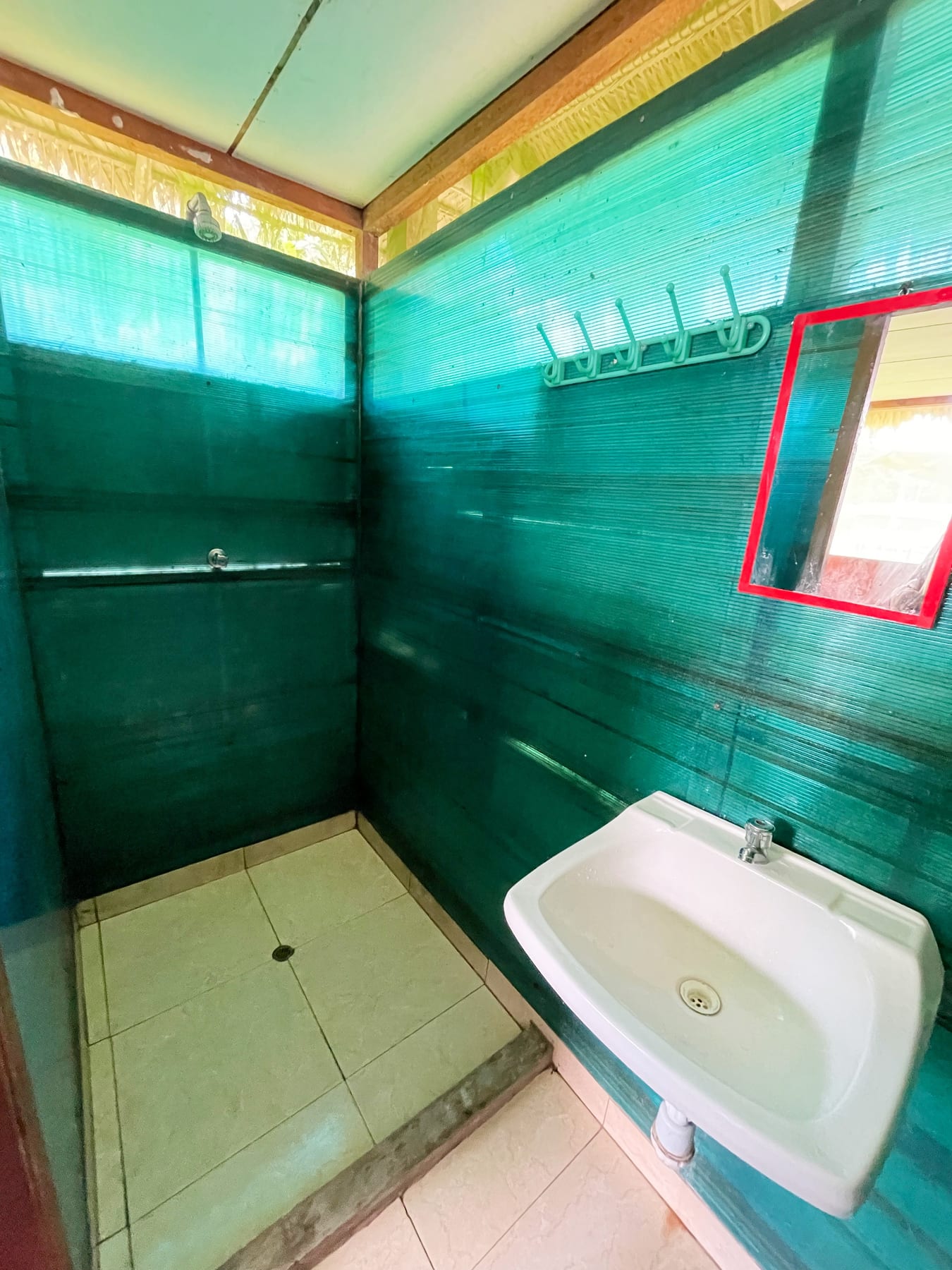 Guest bathroom at the eco-lodge